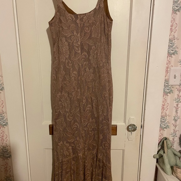 Spencer Alexis bronze lace maxi dress, size small - Picture 3 of 7
